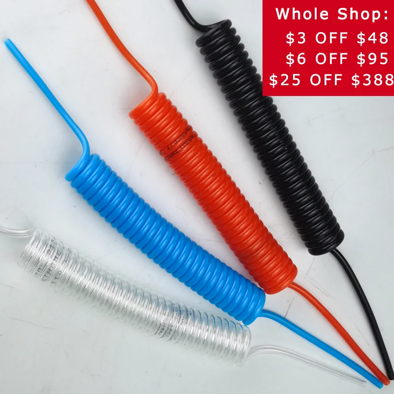 Tubo de manguera de compresor de aire de poliuretano PU4 * 2,5 herramienta de aire Flexible PU0425 tubo espiral de resorte 2M 4M 6M 8M 10M 12M - imagen 2