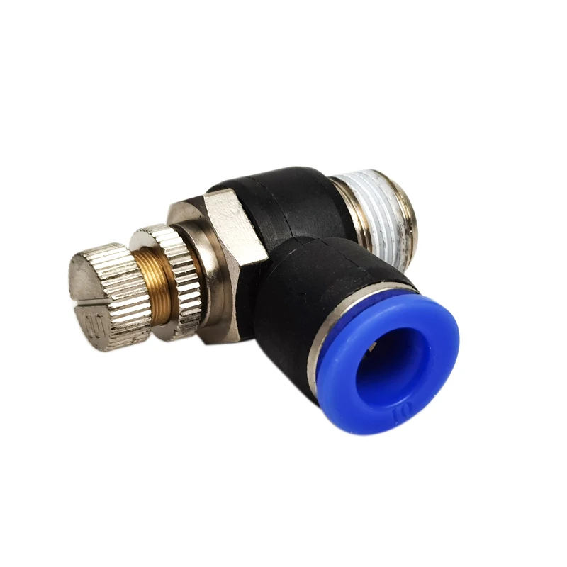 Tipo SL Conexión rápida Accesorio neumático 4 6 8 10 12 mm Rosca M5 1/8 "1/4" 3/8 "1/2" Válvula de mariposa reguladora de velocidad del aire - imagen 4