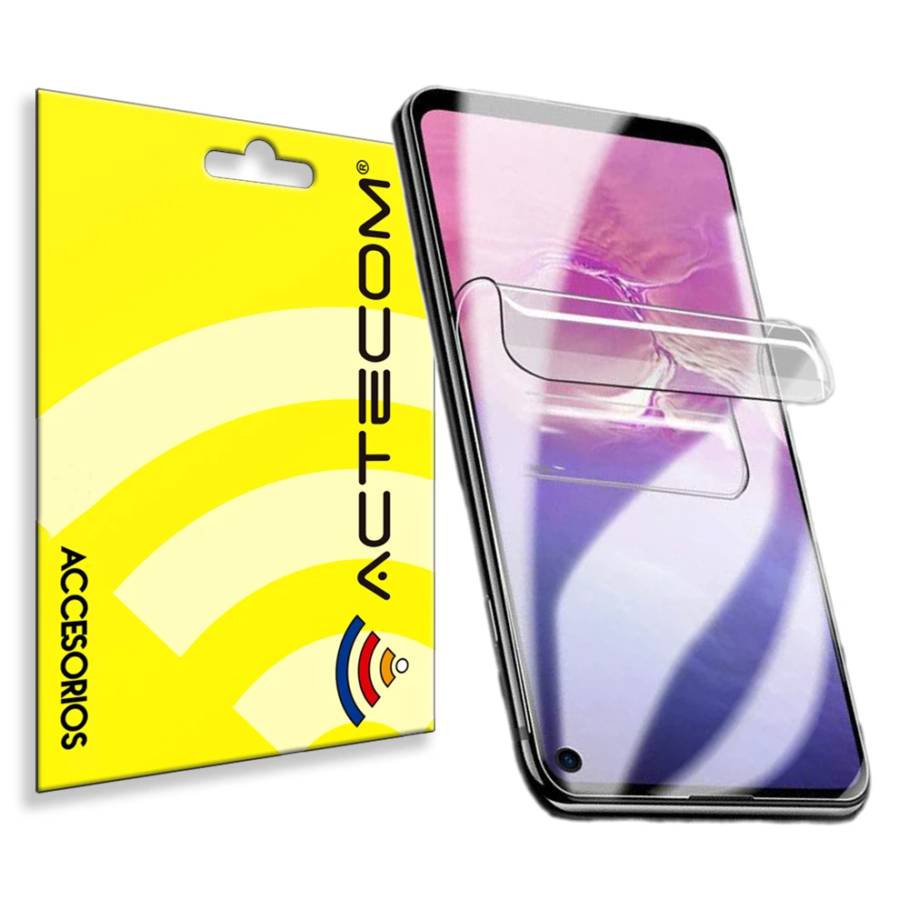 ACTECOM Protector de Pantalla Hidrogel compatible con Samsung Galaxy s10 Flexible Membrana Lámina Antiarañazos Autorreparación - imagen 2