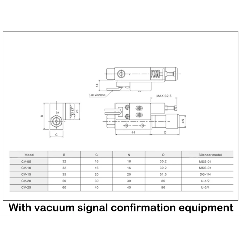 Generador de vacío ACV/CV/ cv-10hs 20HS 25HS generador de vacío ventosa control de presión negativa válvula de vacío 15/20/25hs - imagen 5