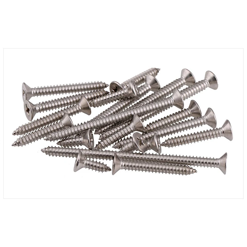 Tornillos de acero inoxidable 100, M1M2M3M3.5, DIN7982, ISO7050, de cabeza plana, avellanada, autorroscante, 304 piezas por lote - imagen 2