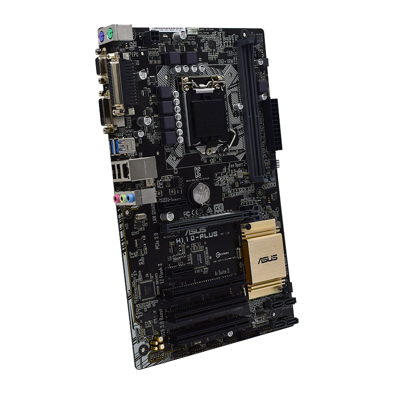 Placa base Asus H110-PLUS LGA 1151 Intel H110 DDR4 32GB compatible con Core i3-6300 i3-7300 i5-6500 i7-7700 i5-7400 cpu ATX - imagen 2