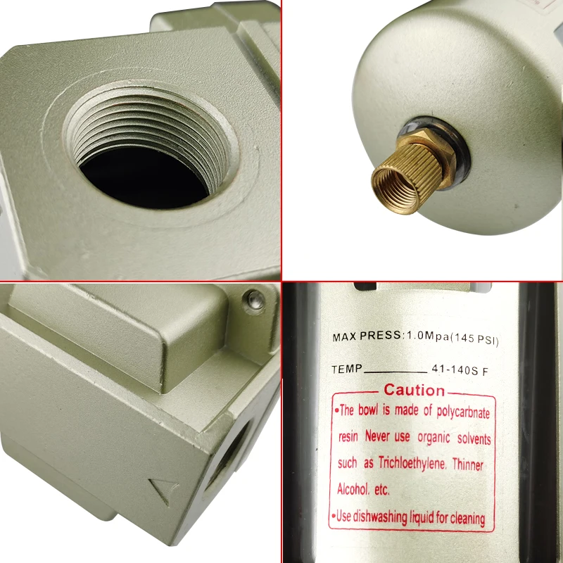Procesador de fuente de aire AF5000-06 BSP 3/4" Filtro de bomba neumática Drenaje del separador de agua y aceite - imagen 4