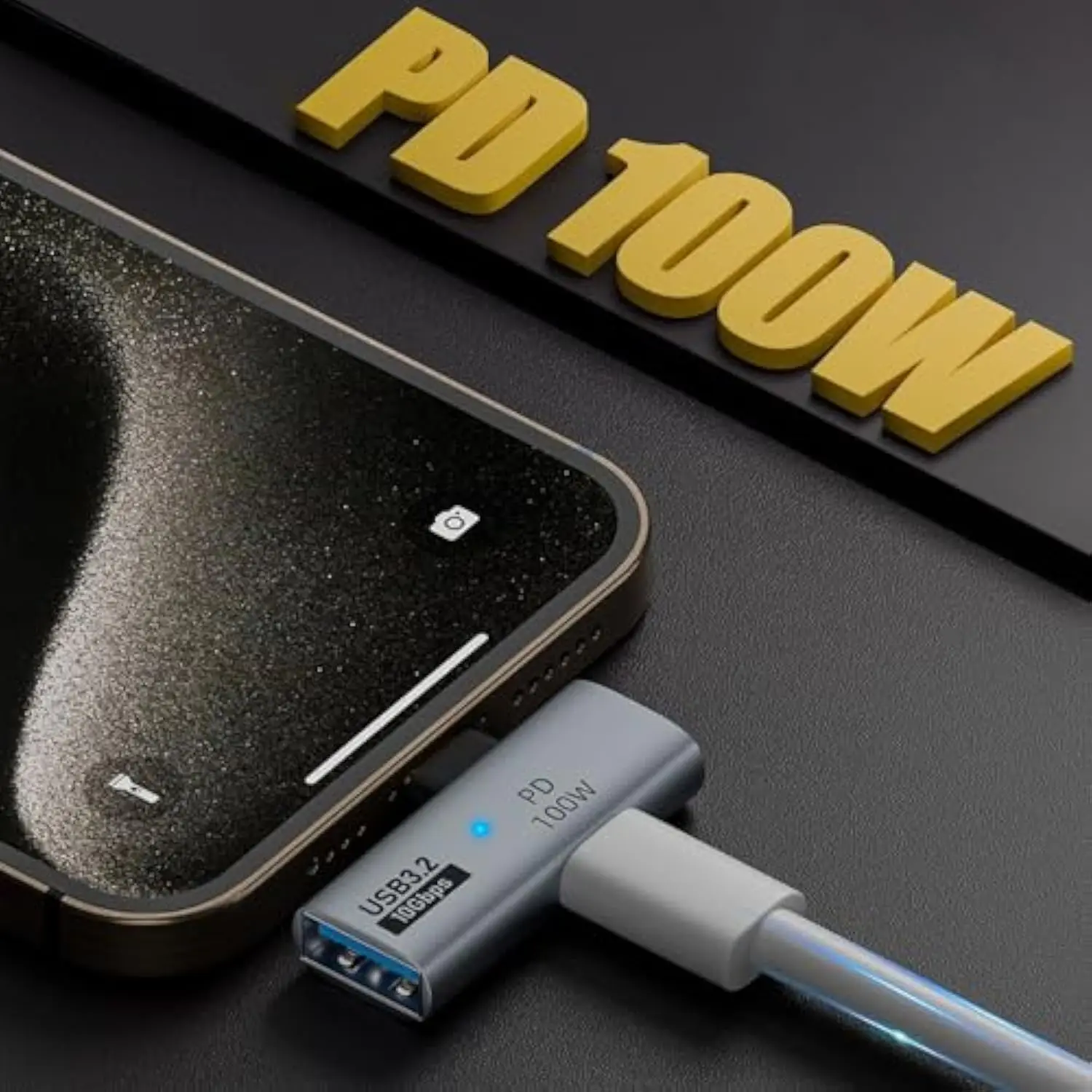 Hub USB-C 2 en 1 PD 100W Carga Rápida OTG