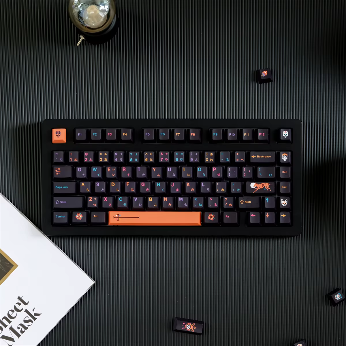Teclas PBT con perfil Cherry en diseño Mictlan