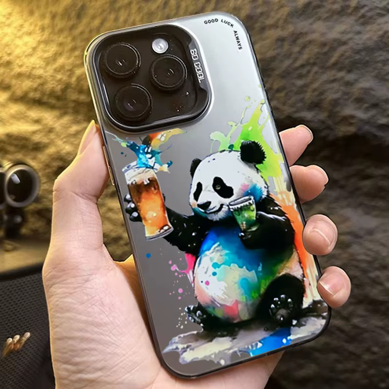 Detalle del diseño del gato en la funda