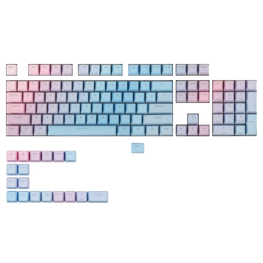 Detalle de teclas PBT iluminadas