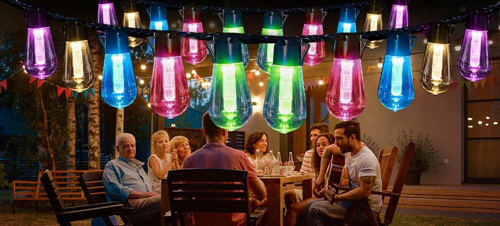 Guirnalda LED S14 multicolor para exteriores