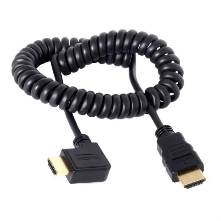 Cable HDMI mini con ángulo recto y resorte