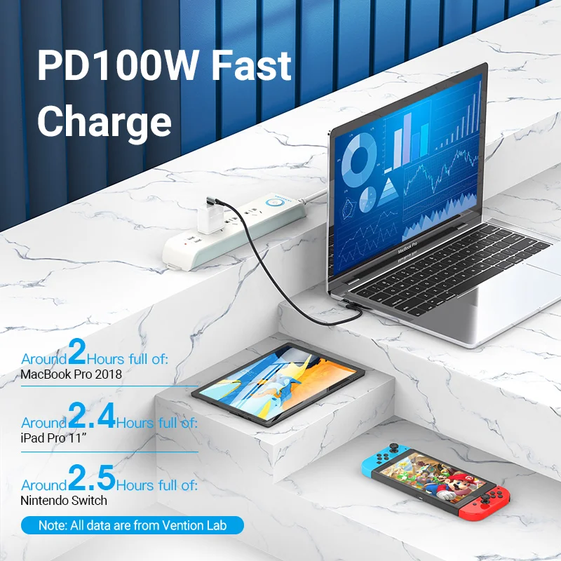 Vention Cable USB-C Carga Rápida para MacBook Pro y iPad - imagen 4