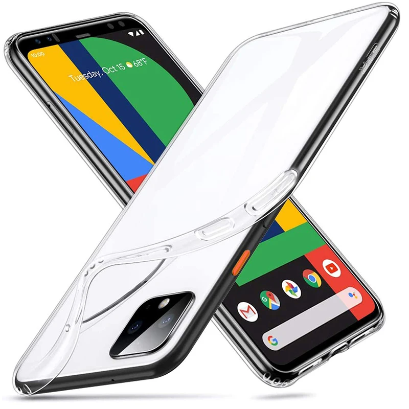 Funda TPU transparente para Google Pixel vista frontal