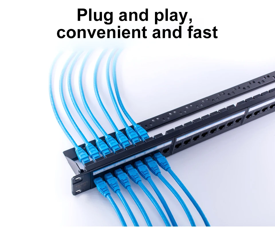 Conectores CAT6A UTP en panel