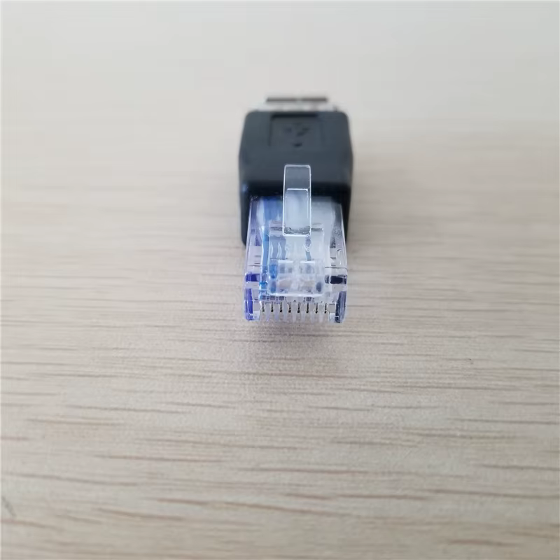 Vista del conector RJ45 del adaptador