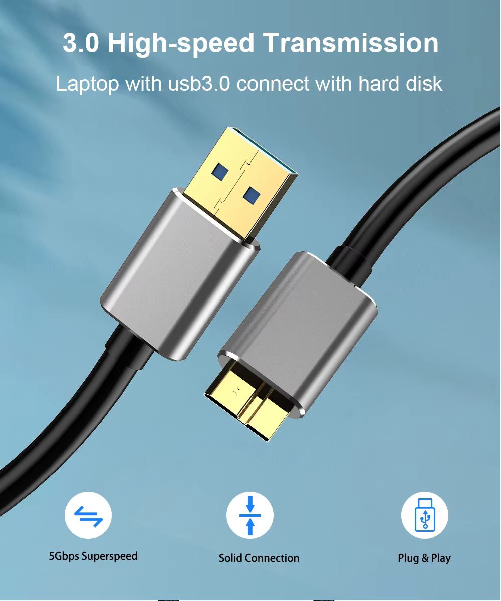 Cable USB 3.0 Micro B conexión estable