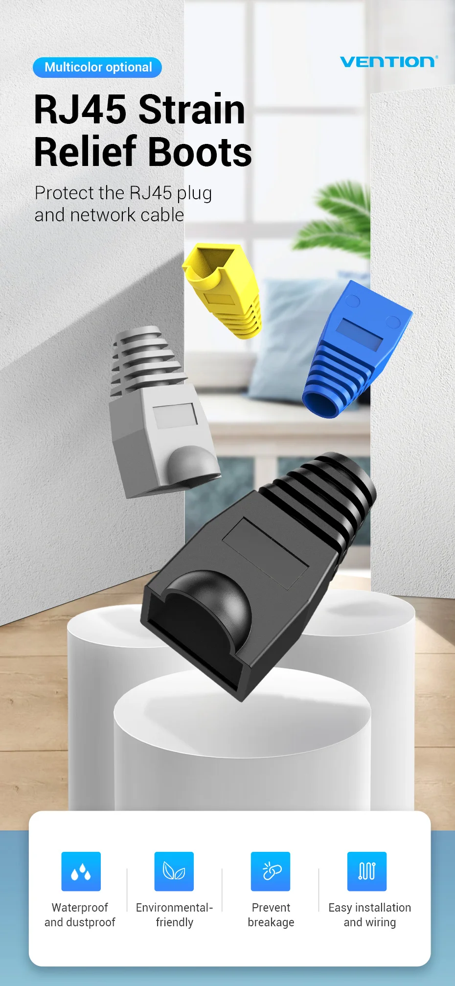 Botas Vention para RJ45 en colores variados