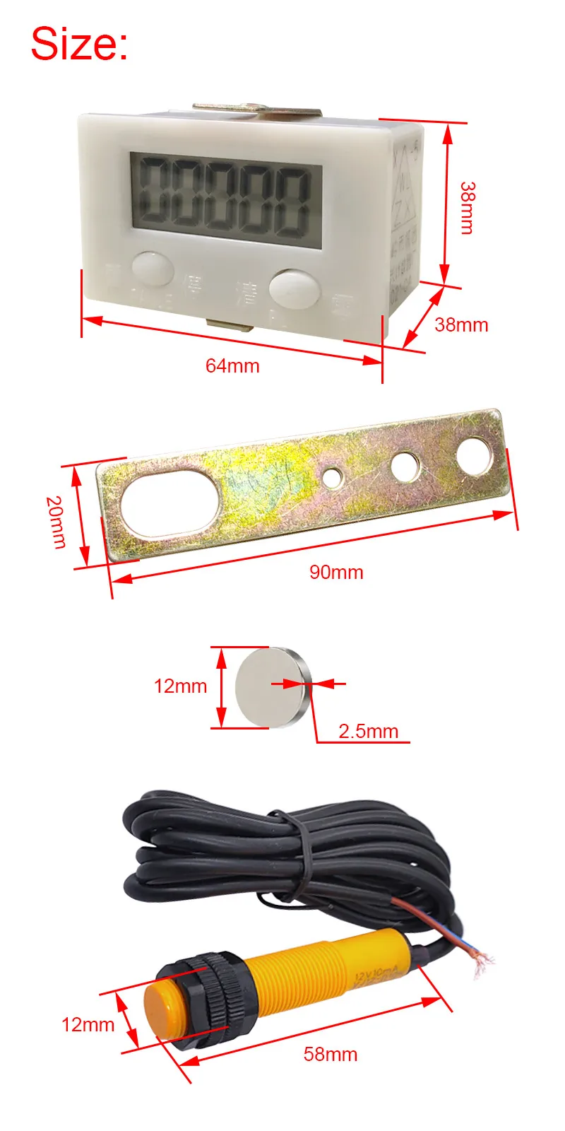 Sensor inductivo VJ12-D10K-J