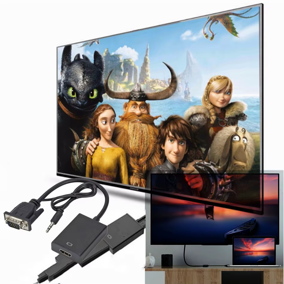 Conexión VGA a HDMI en monitor