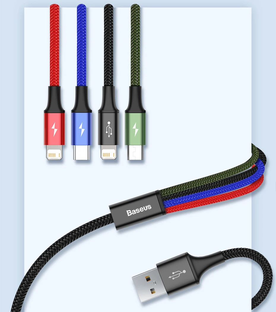 Cable USB 4 en 1 Baseus - cuatro colores