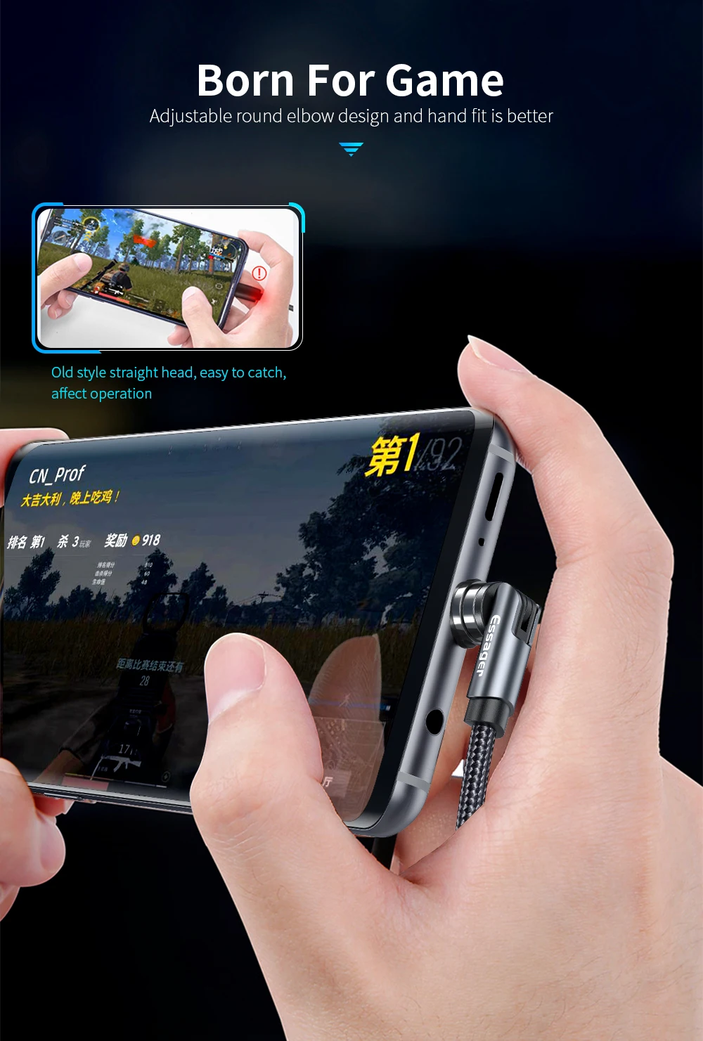Conector magnético instalado en smartphone