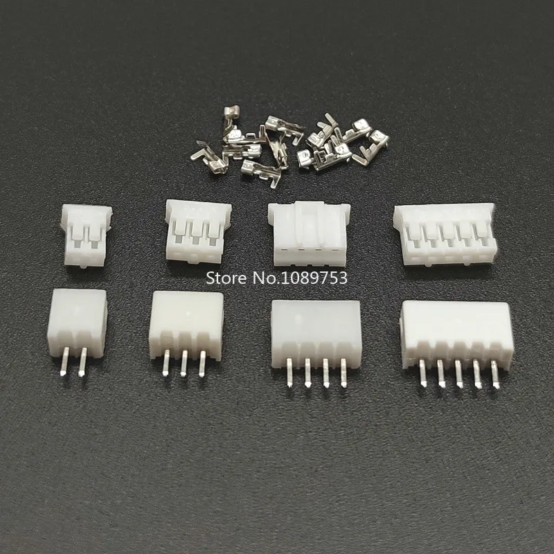 Conectores 2p, 3p, 4p y 5p organizados en la caja