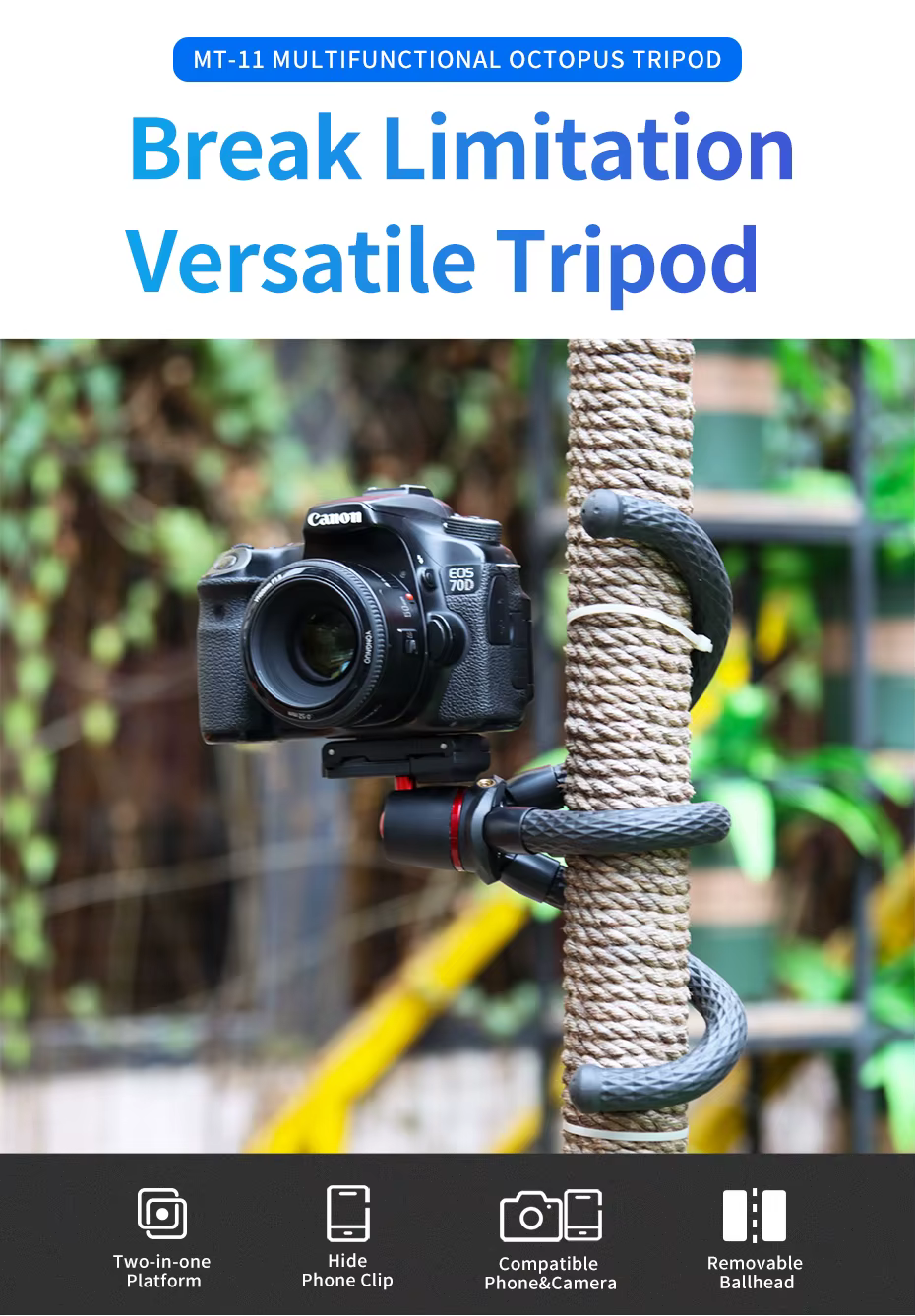 Trípode Ulanzi MT-11 vista frontal