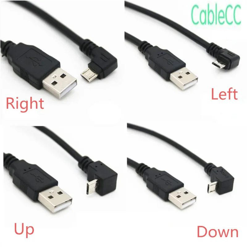 Cable USB Micro USB 90 grados ángulo arriba