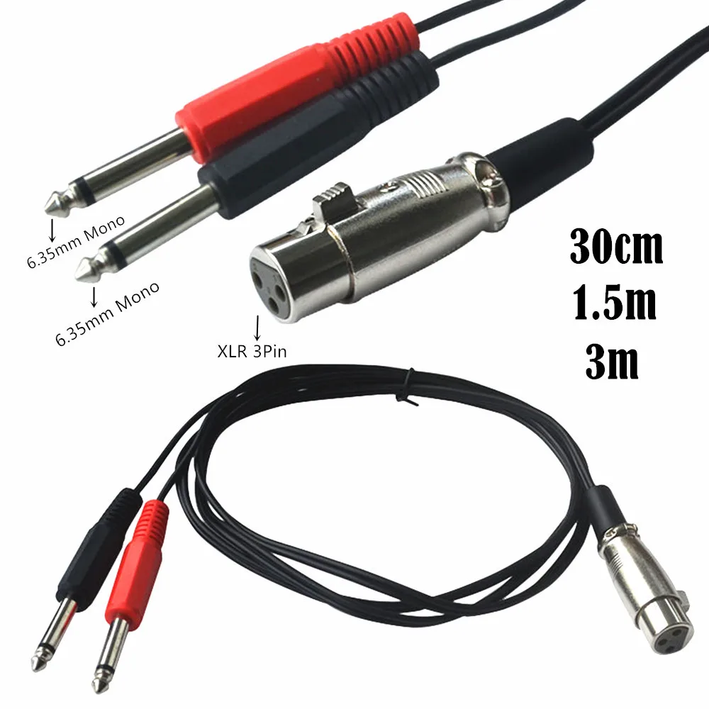 Cable audio XLR a jack 6,35mm