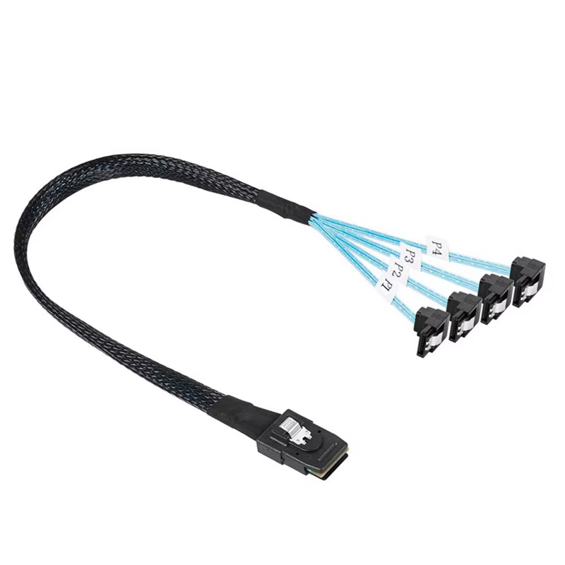 Cable Mini SAS SFF-8087 macho a 4 SATA hembra