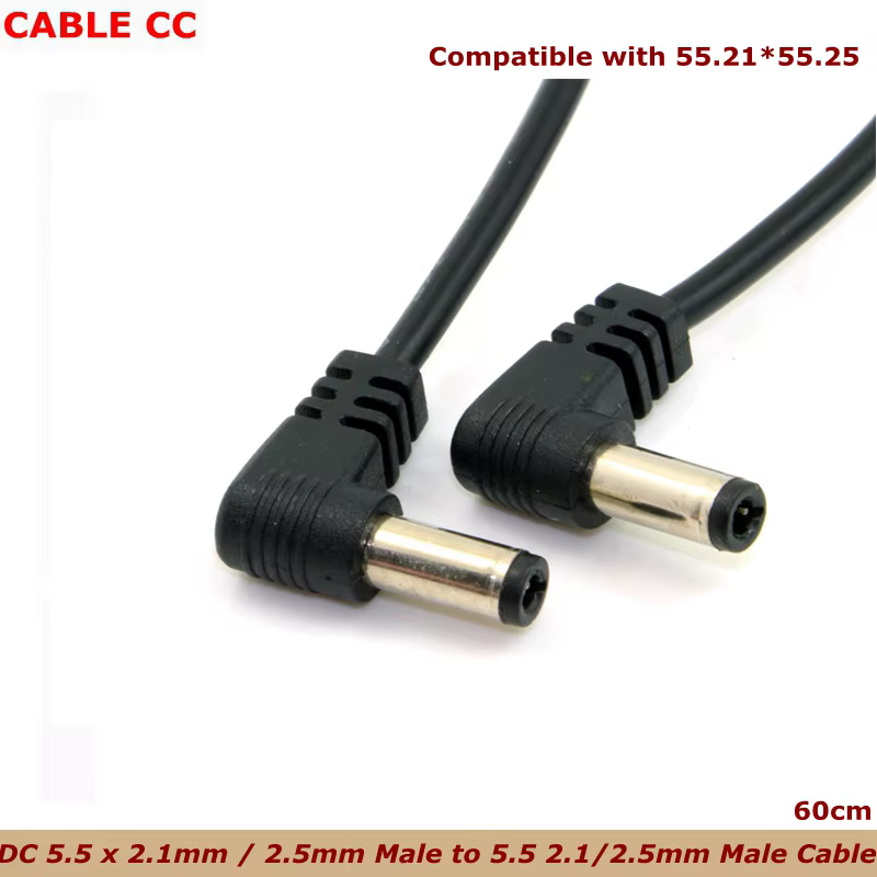 Cable CC doble codo 90° vista frontal