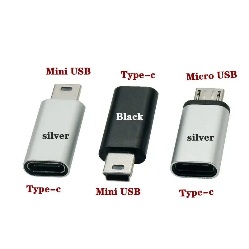 Adaptador USB‑C a Mini Micro USB frontal