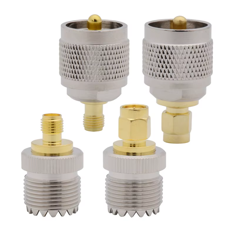 Adaptador RF recto para cable coaxial