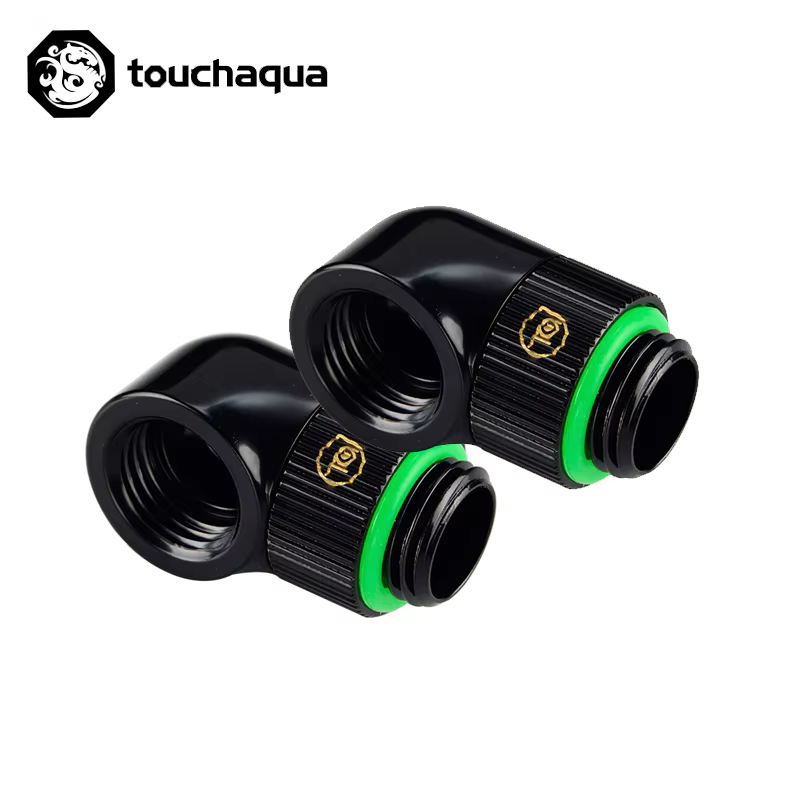Fitting rotativo de 90 grados en configuración de watercooling