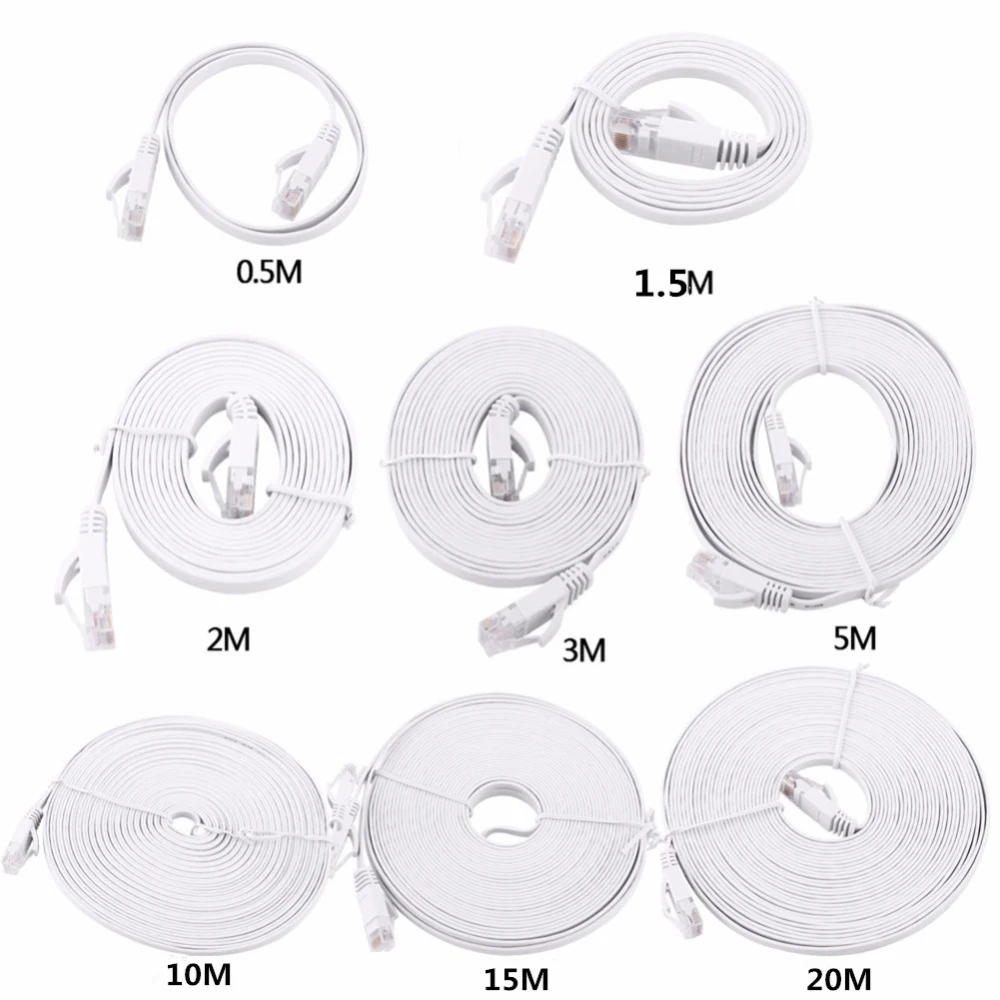 Cable Cat6 en color negro y blanco