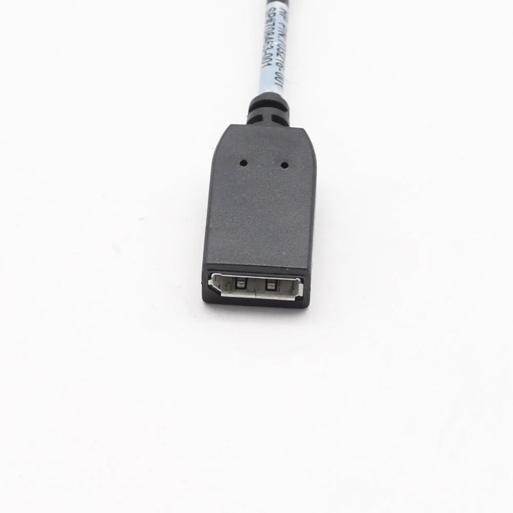 Detalle de conectores Mini DisplayPort macho y DisplayPort hembra