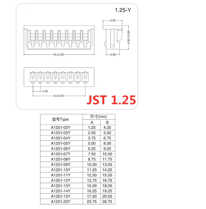 Conector JST hembra con cable 1,25mm