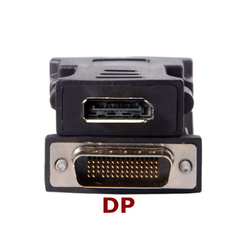 Ejemplo de configuración de dos monitores con el adaptador instalado