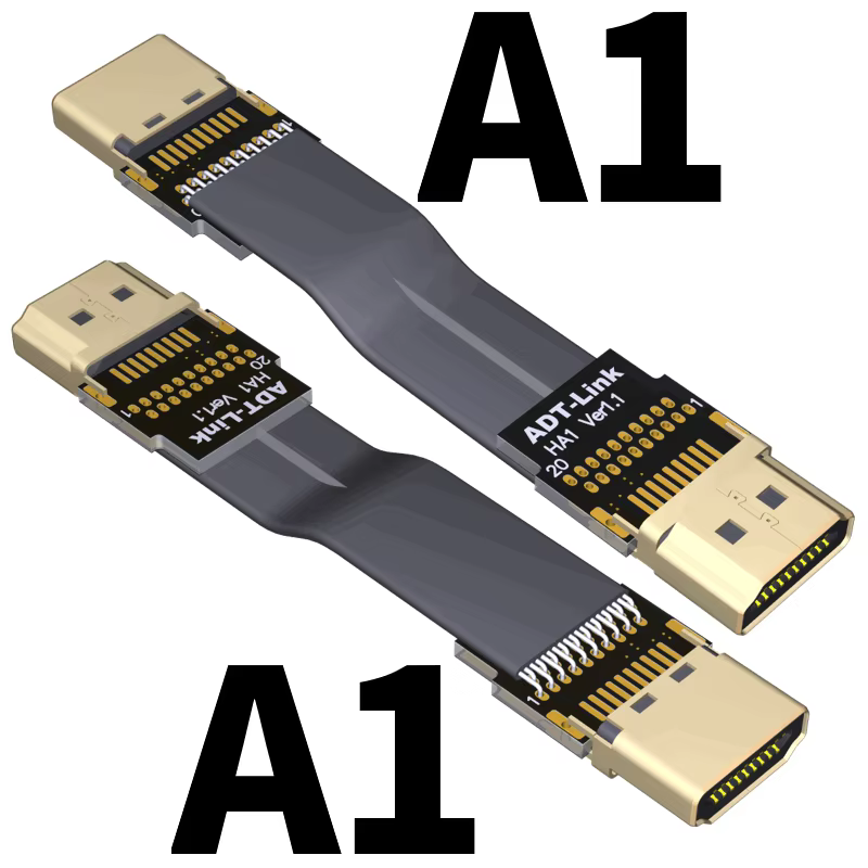 Conector HDMI A-A con diseño acodado de 90 grados
