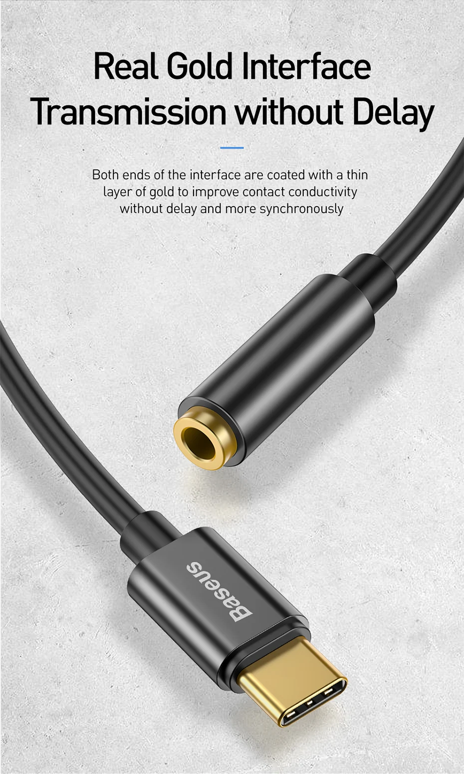 Auriculares conectados al adaptador