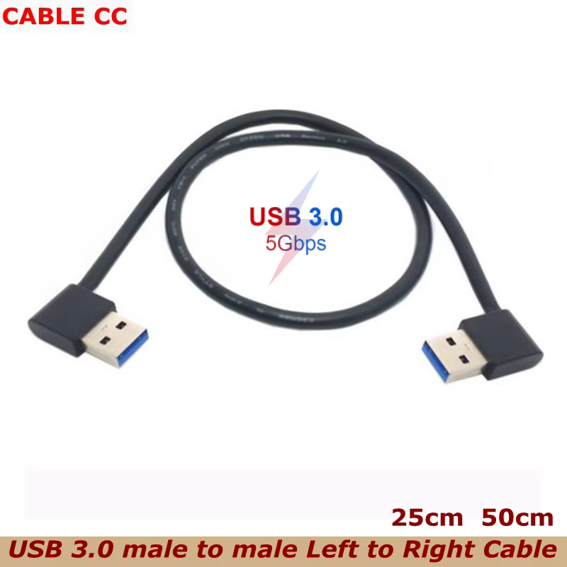 Cable USB 3.0 extensión ángulos 90 grados visión general