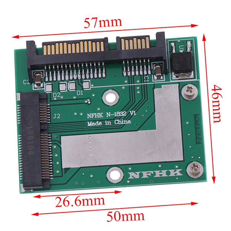 Vista superior del adaptador con dimensiones