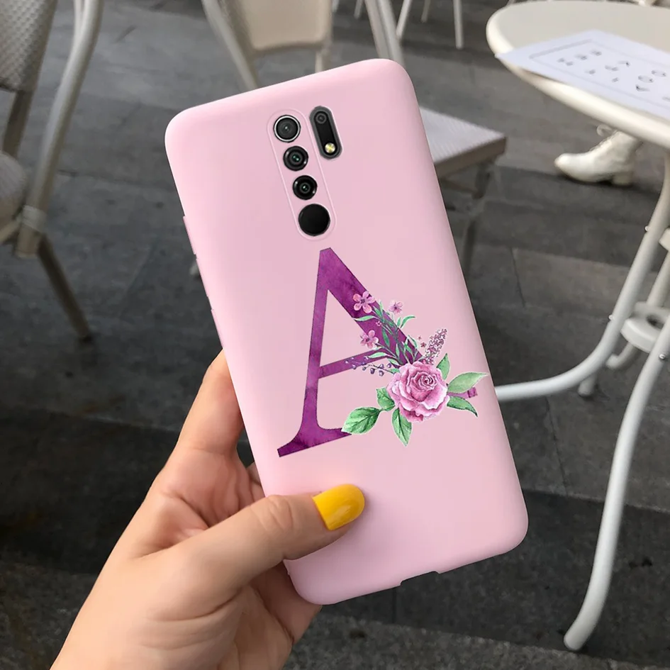 Funda Redmi 9 con diseño floral frontal