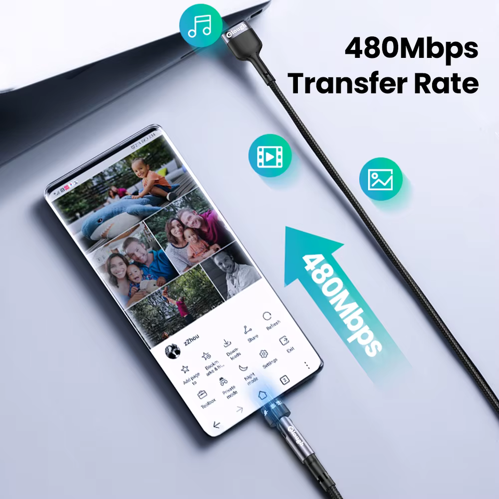 Cable magnético Elough USB‑C Micro USB para teléfonos carga datos - imagen 5