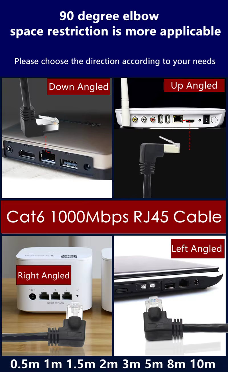 Cable Ethernet Cat6 UXG connectors RJ45 chapado en oro