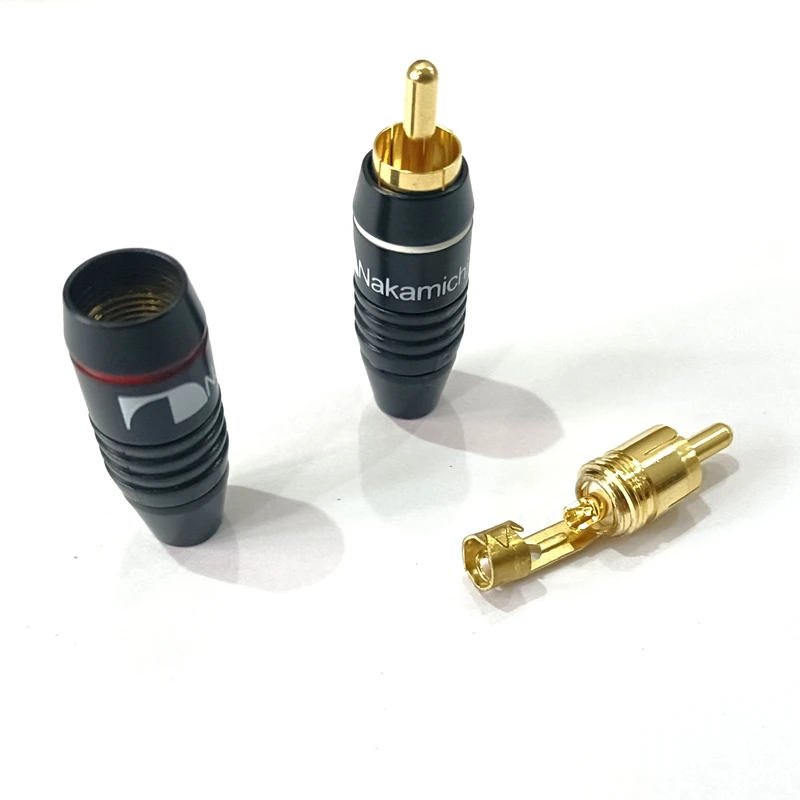Conector RCA macho chapado oro para audio Jack latón - imagen 4
