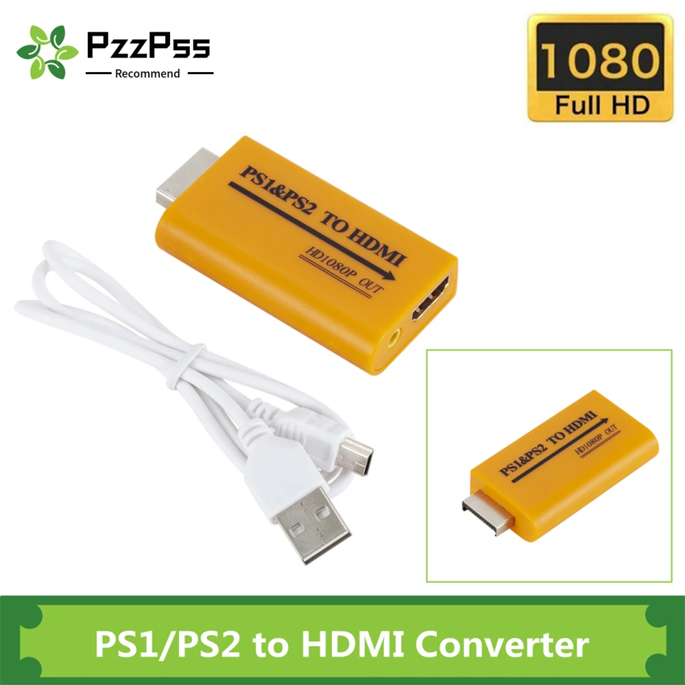 Adaptador PzzPss PS1/PS2 a HDMI mostrando conexiones