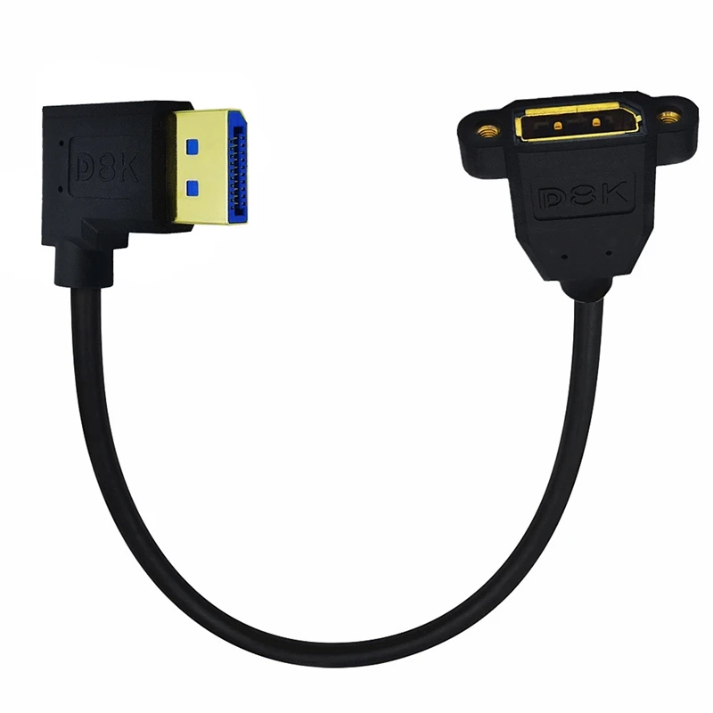 Cable DisplayPort 1.4 8K 60Hz Macho-Hembra 90° Panel