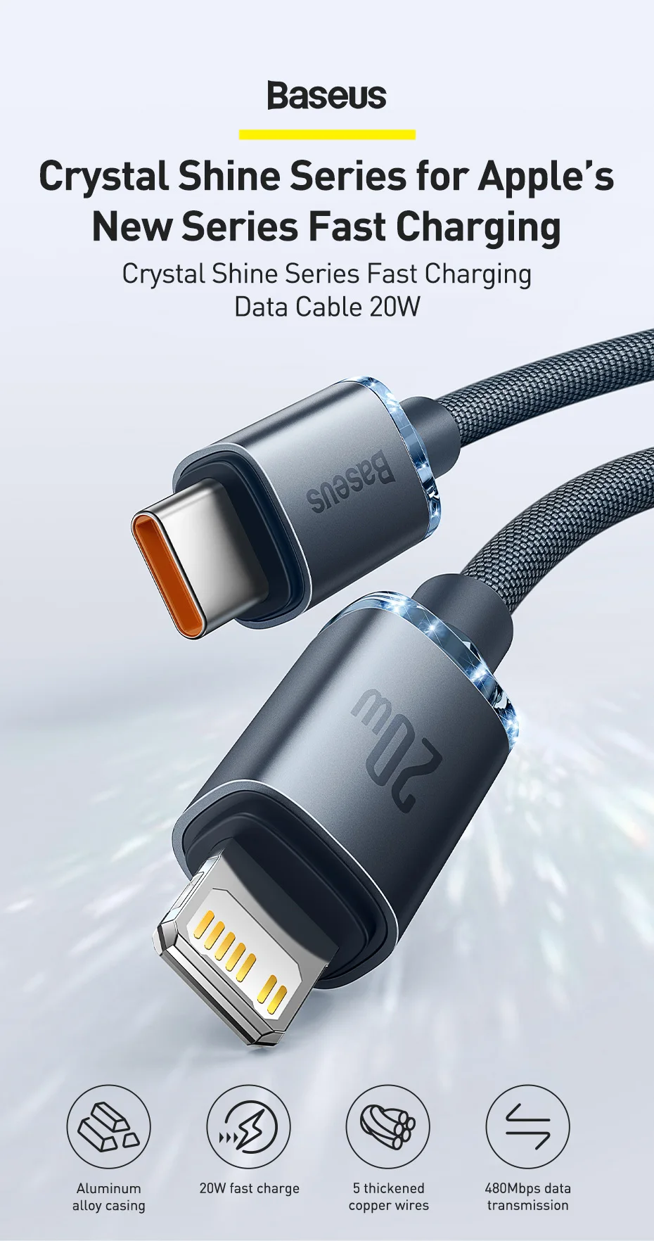 Baseus cable en mano
