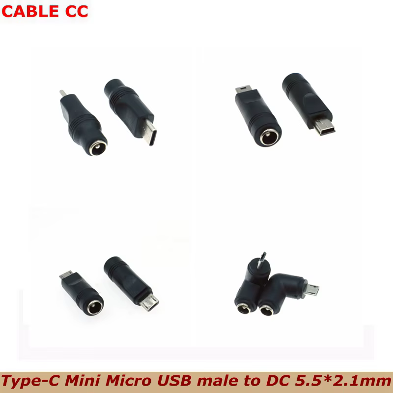 Adaptador DC 5,5x2,1mm a USB-C