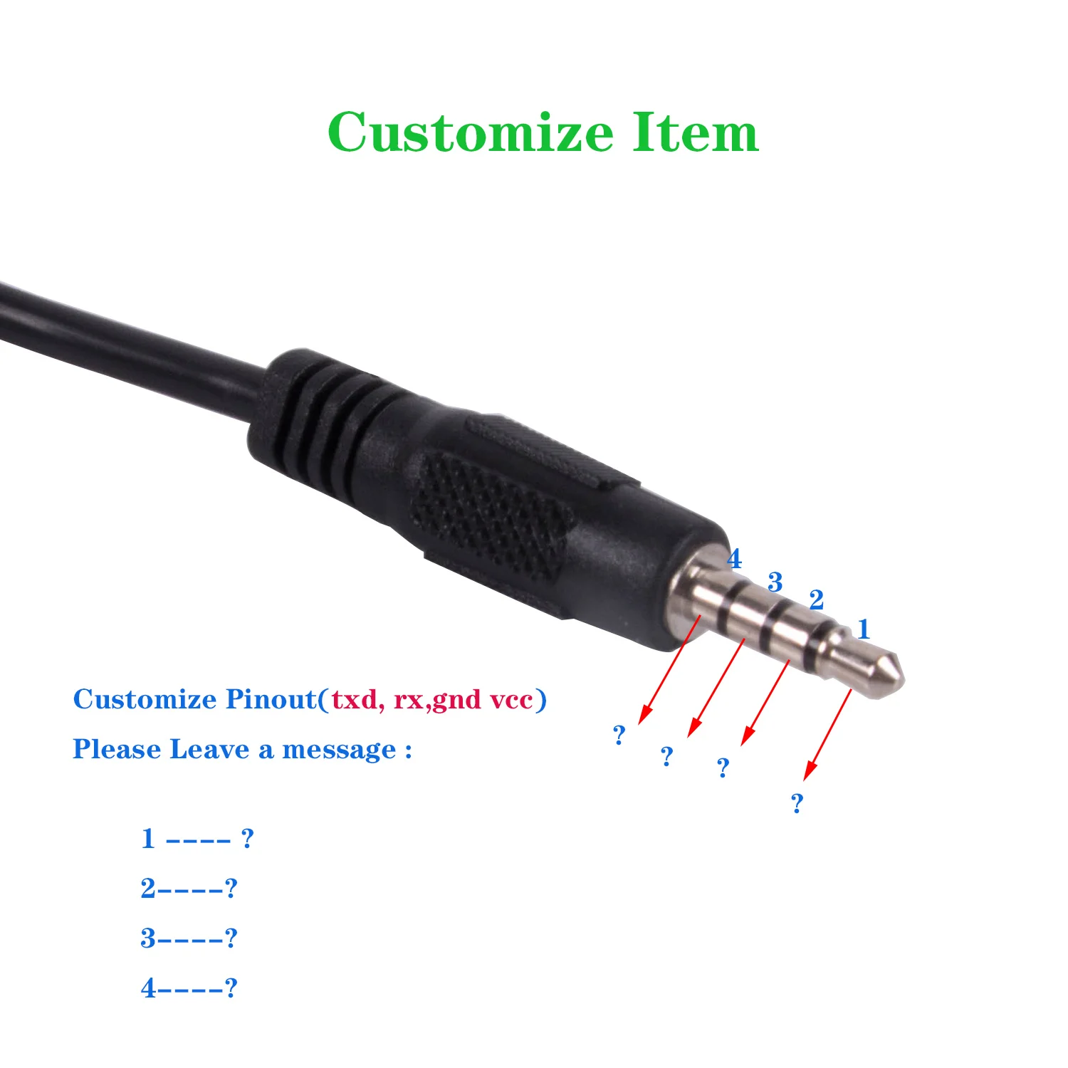 Detalle del conector de 3.5mm macho