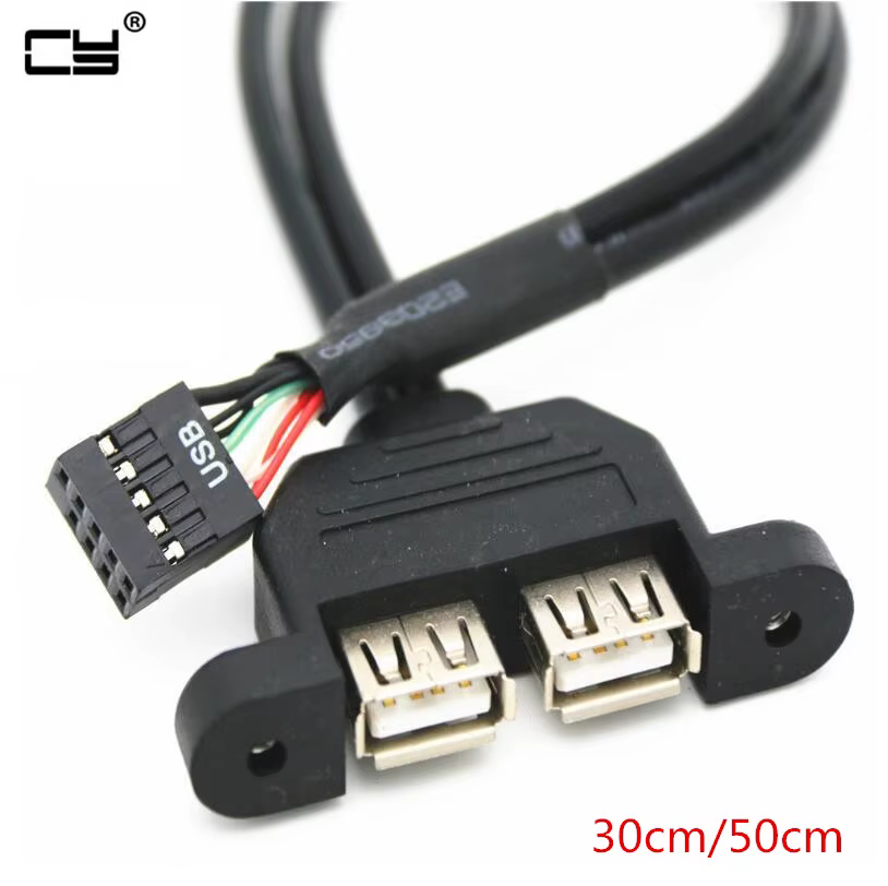 Cable USB 9 pines a doble puerto USB 2.0 hembra